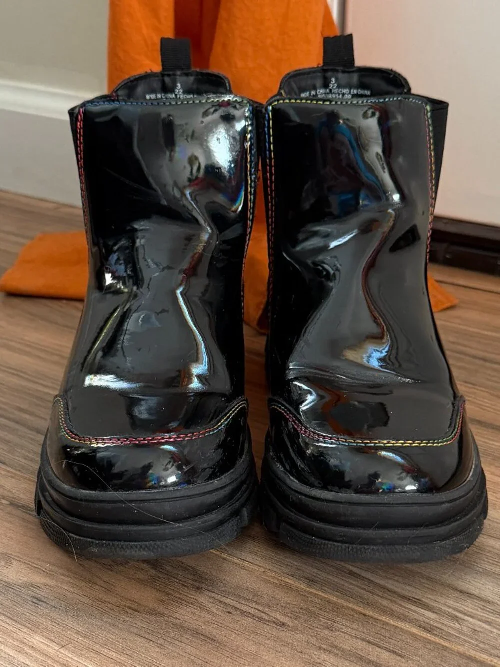 Old Navy Slip On Boots Black Iridescent Size 3